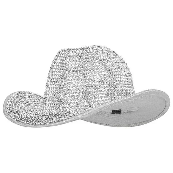 NWT Sparkling Bling Rhinestone Barbie Pink Cowboy Hat Halloween Costume … - Picture 7 of 8